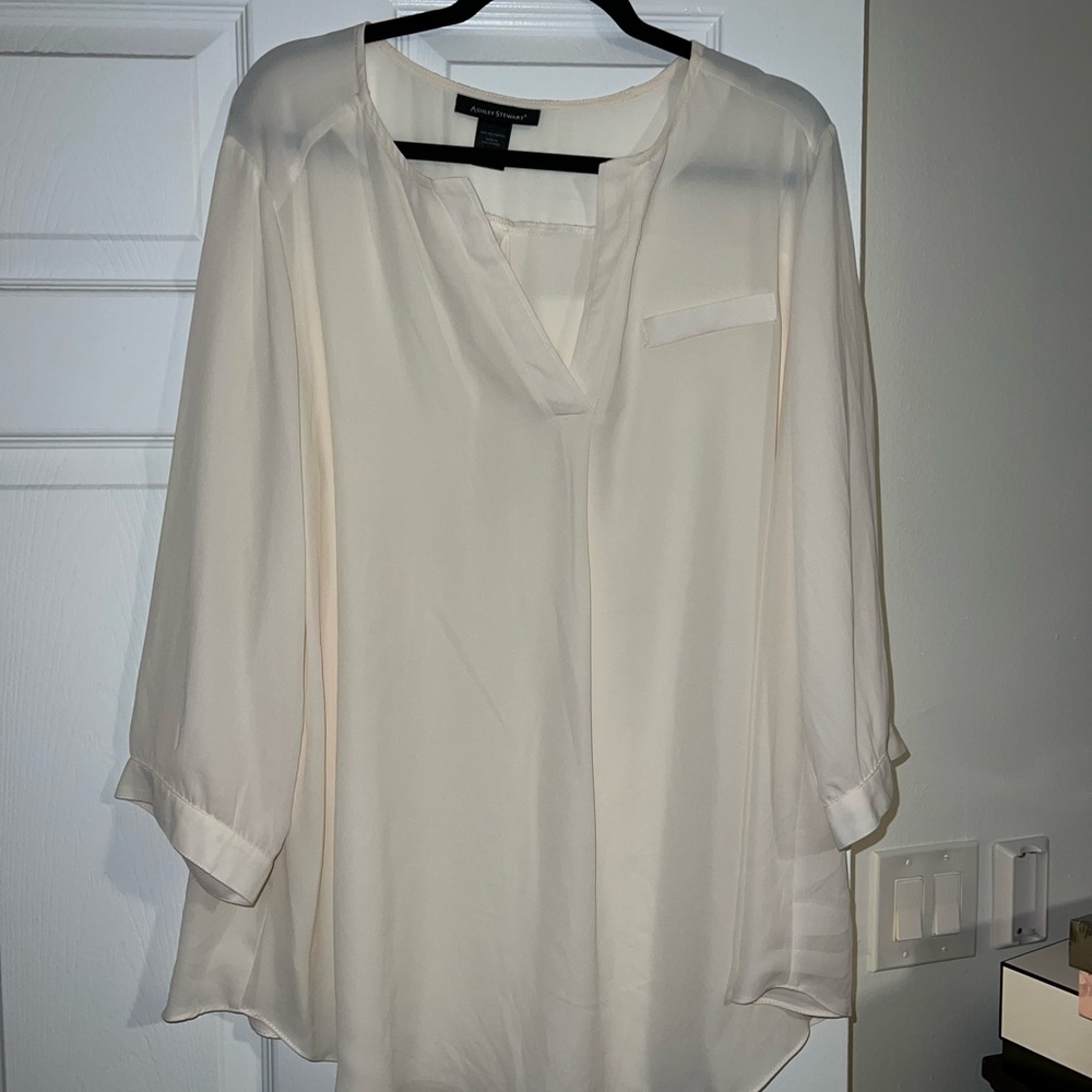 NWOT Ashley Stewart Cream Tunic Size 18/20